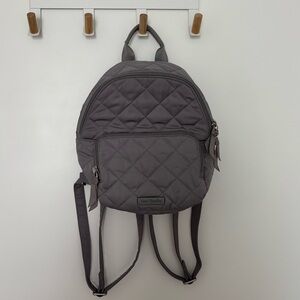 Vera Bradley Grey Quilted Mini Backpack